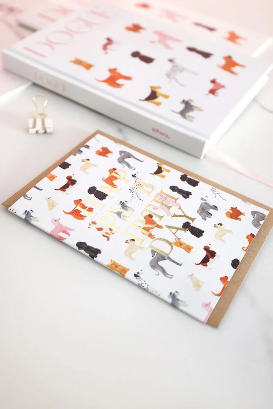 Carte postale Birthday Dogs pattern