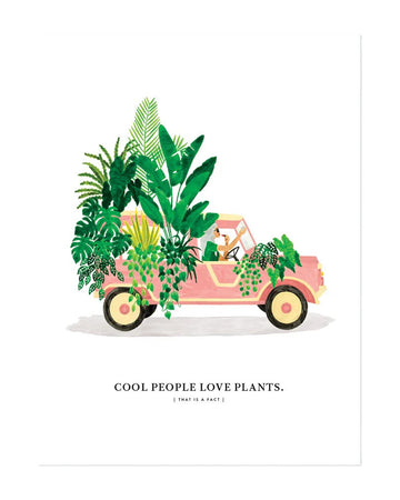 Petite affiche Mehari with plants
