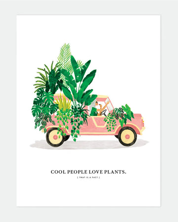 Petite affiche Mehari with plants