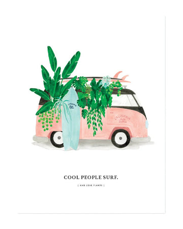Petite affiche Surf and plants