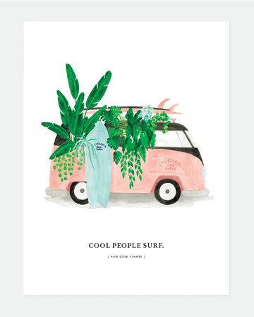 Petite affiche Surf and plants