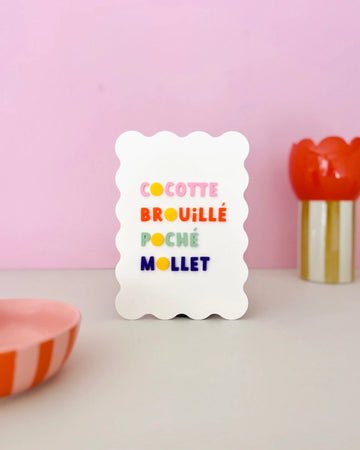 Affiche Cocotte Brouillé Poché Mollet