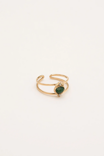 Bague Cléo - Jaspe vert