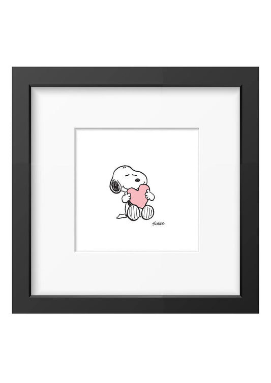 Impression encadrée Snoopy cœur