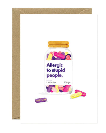 Carte postale Allergic to stupid people
