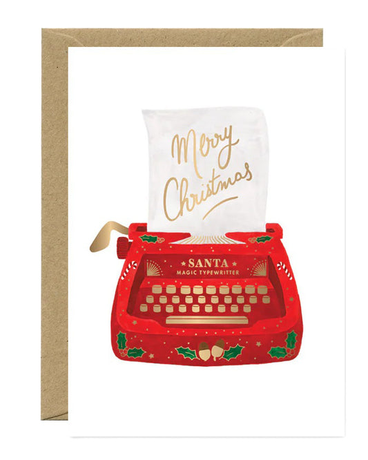 Carte postale Merry Christmas Typewritter