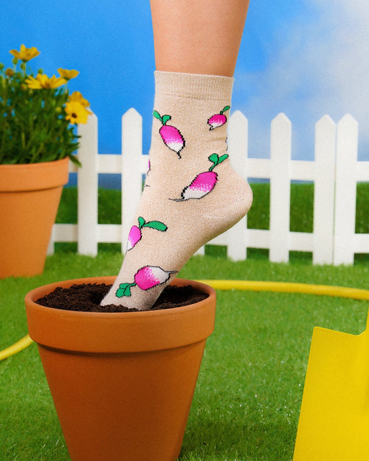 Chaussettes à paillettes Radis