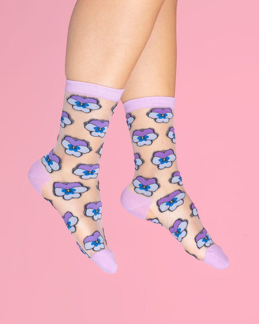 Chaussettes transparentes Pensées