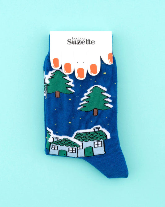 Chaussettes Village enneigé