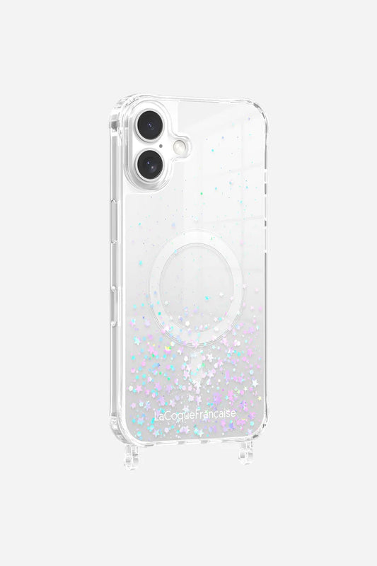 Coque paillette argent Iphone Magsafe Transparent