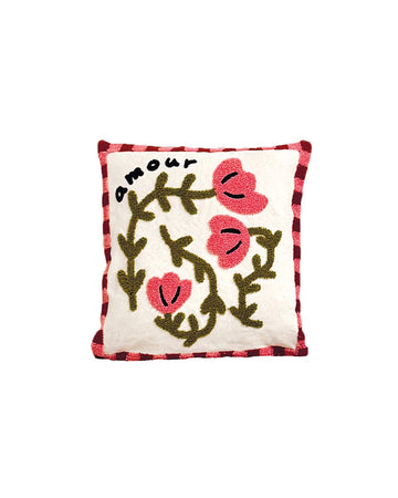 Coussin Influence coquelicot rose