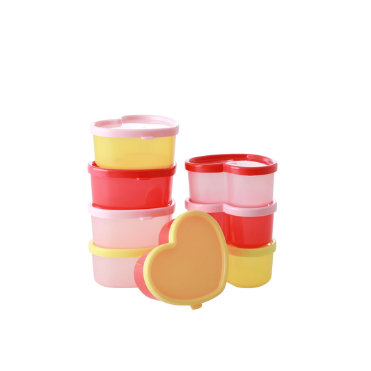 Lot de 8 boîtes plastiques cœur