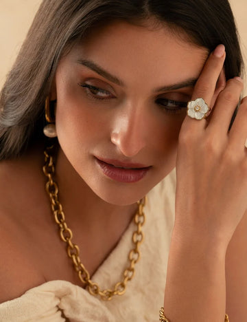Bague Florens - Nacre Blanche