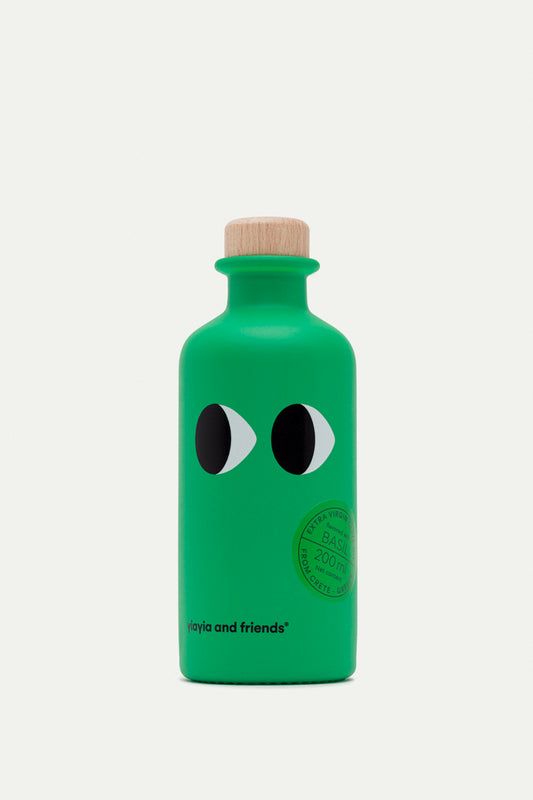 Huile d'olive extra vierge au basilic