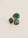 Bague Idrissa - Agate verte, turquoise africaine, agate bleue