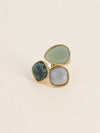 Bague Idrissa - Aventurine, Labradorite et Turquoise africaine