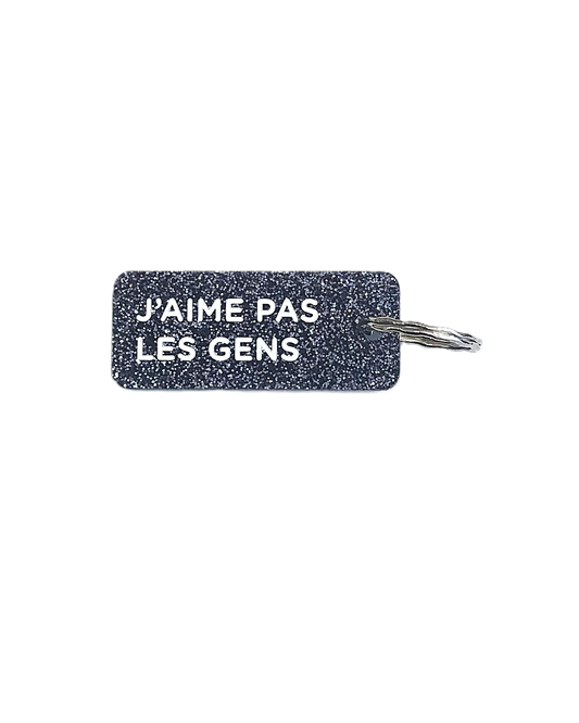 Porte-clés "J'aime pas les gens" - Noir