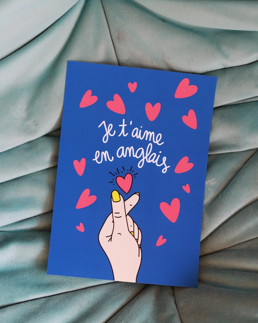 Affiche "Je t'aime en anglais" A5