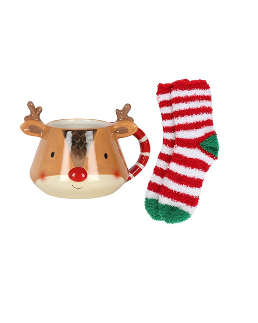 Set Mug et Chaussettes Rudolph