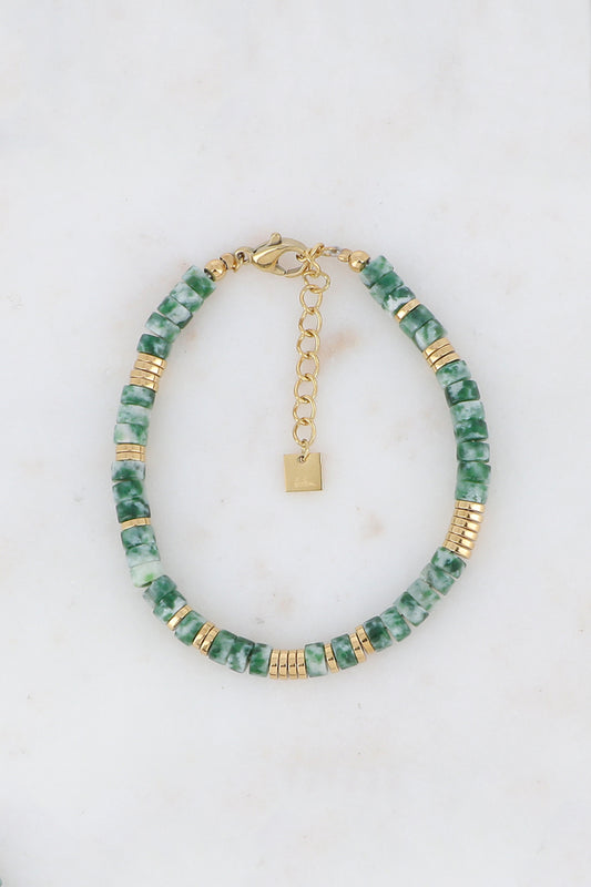Bracelet Olivine - Agate mousse