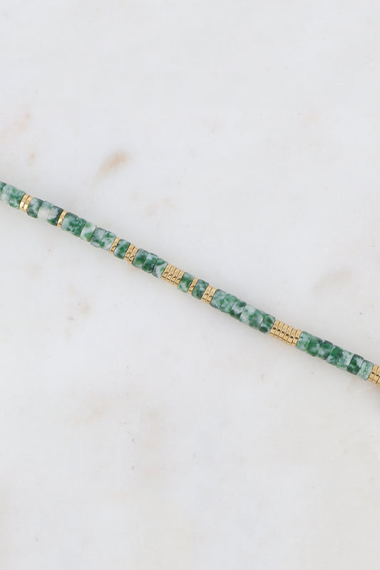 Bracelet Olivine - Agate mousse