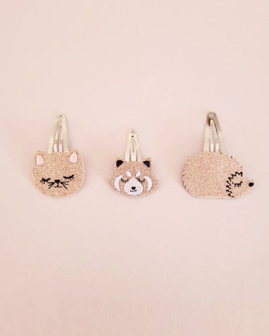 Barrette panda roux - rose