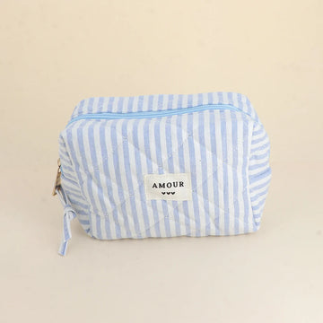 Trousse Amour - Rayé bleu ciel