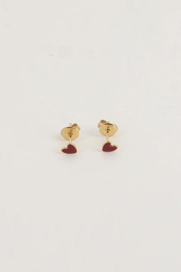 Boucles d'oreilles Petit Cœur Bordeaux