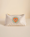 Pochette Œil en velours côtelé beige
