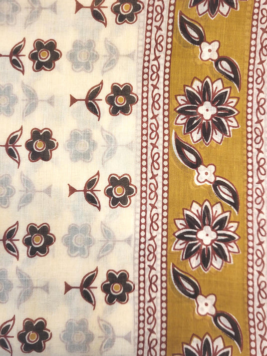Foulard Riya - moutarde et bordeaux