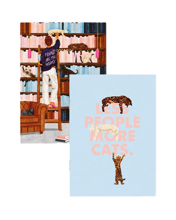 Set de 2 carnets - Less people More cats