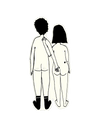Sticker vinyle Naked couple