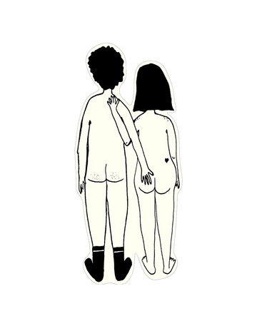 Sticker vinyle Naked couple