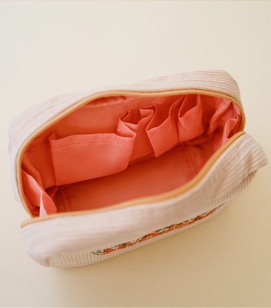 Trousse de maquillage en velours côtelé Tigre