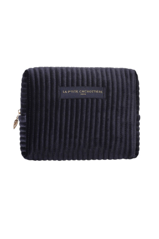 Trousse velours - Bleu navy