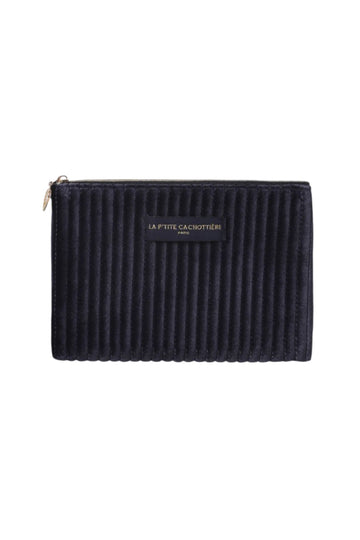 Pochette Velours - bleu navy