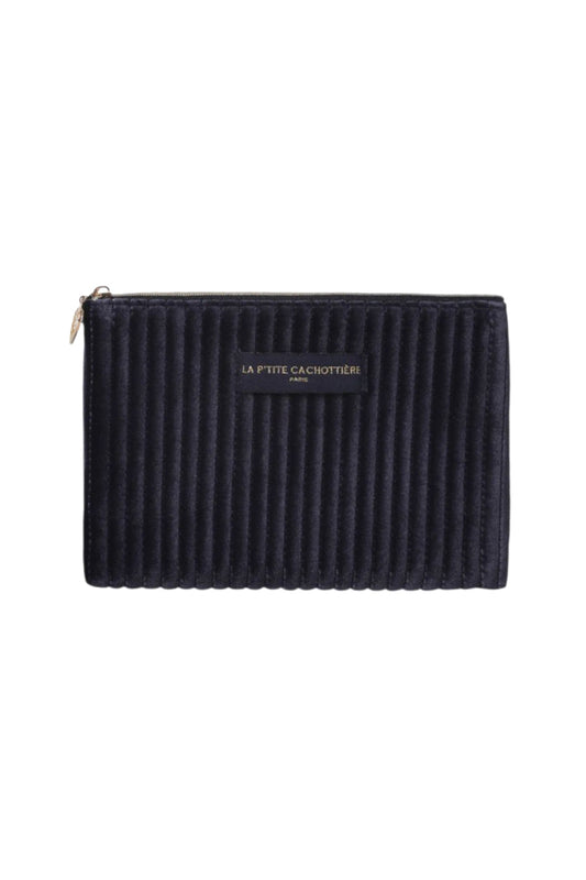 Pochette Velours - bleu navy