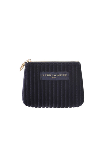 Petite pochette velours - Bleu navy