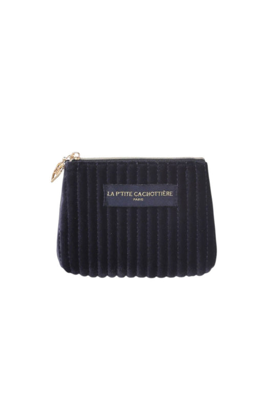 Petite pochette velours - Bleu navy