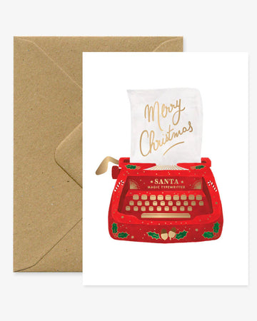 Carte postale Merry Christmas Typewritter