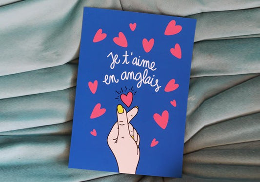 Affiche "Je t'aime en anglais" A5
