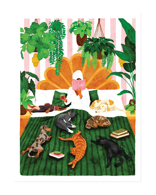 Petite affiche Life with pets and plants