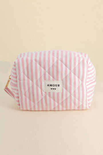Trousse Amour - Rayé rose