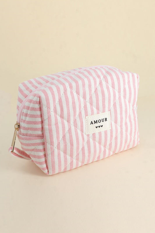 Trousse Amour - Rayé rose