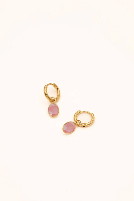 Boucles d'oreilles Azalée - Agate rose