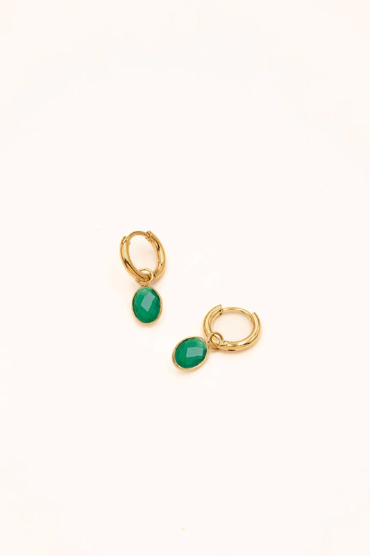 Boucles d'oreilles Azalée - Agate verte