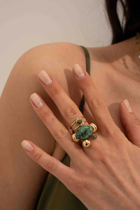 Bague Claryssia - Jaspe dalmatien