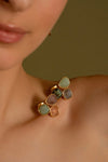 Bague Idrissa - Agate verte, turquoise africaine, agate bleue