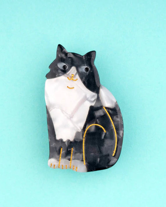 Barrette Chat noir et blanc