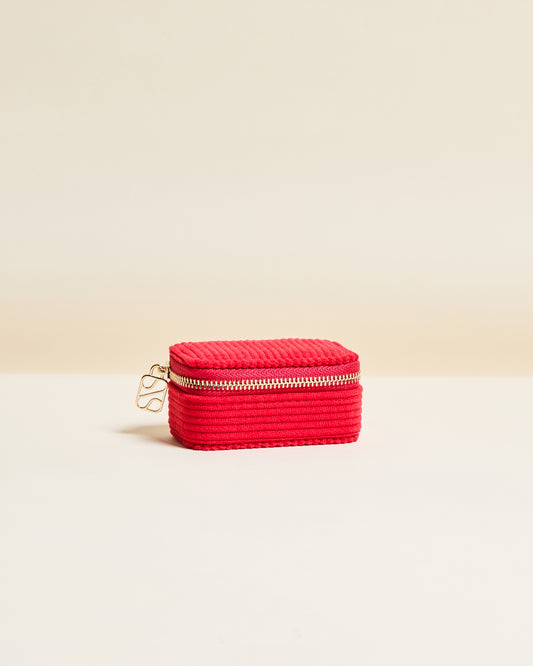 Boite Marie Velours côtelé Rouge Rubis